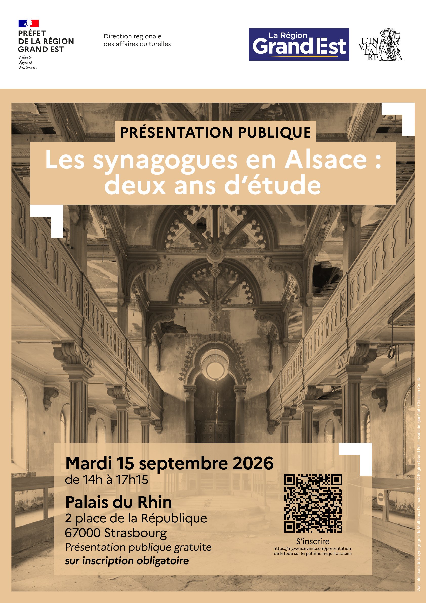AFFICHE PRÉSENTATION PUBLIQUE SYNAGOGUES_DRAC+RGE-1