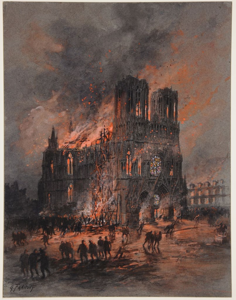 Incendie Notre-Dame de Reims 1914