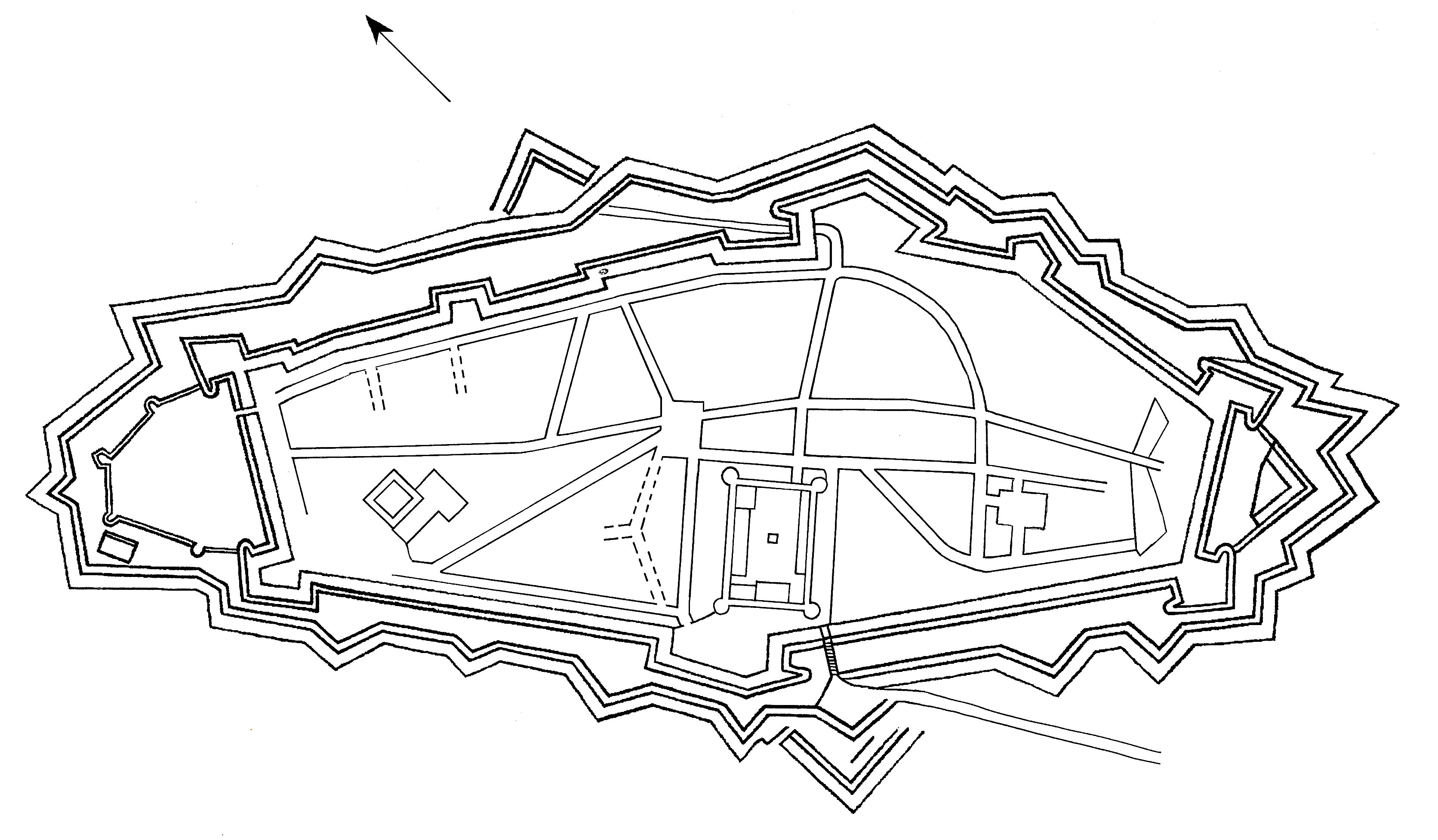 Plan de la-Mothe 1645 sans légende