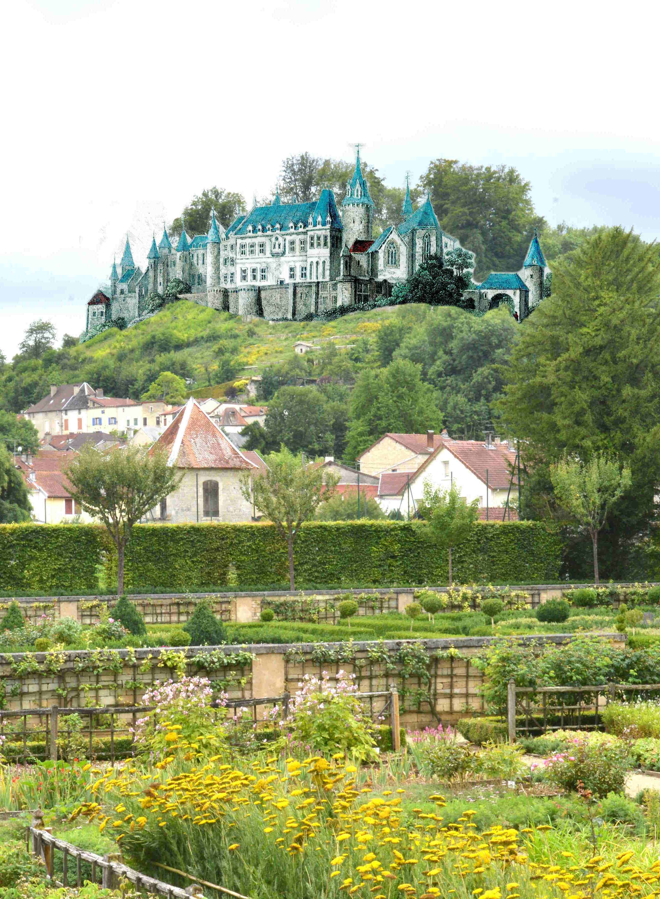Photo montage du château d'en haut Crédits Agence d'attractivité de la HM recadrage