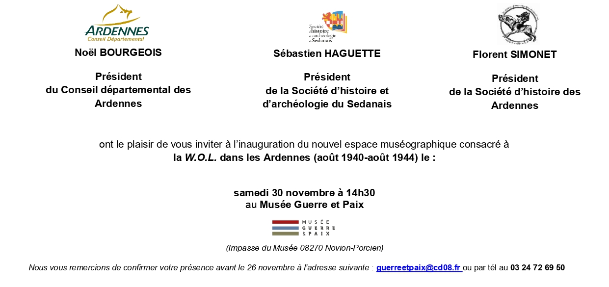 2024.11.30 Invitation à l'inauguration de l'espace WOL du musée Guerre et Paix